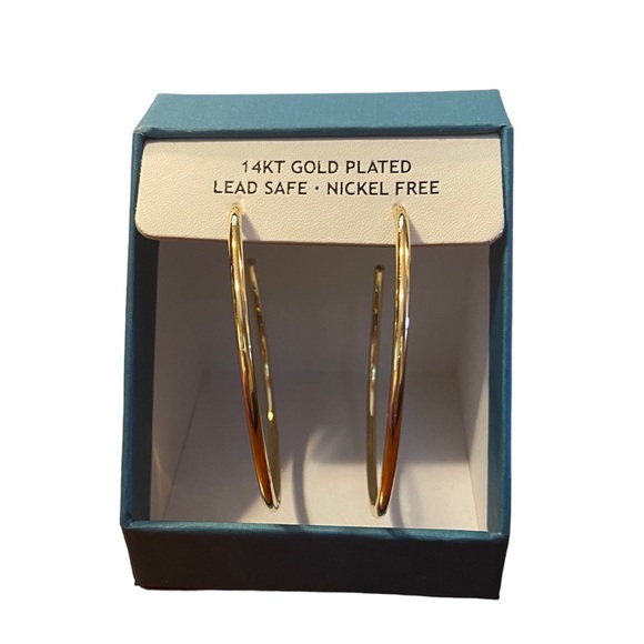 House of Harlow 1960 14K Gold Plated Round Hoop Earrings - Picture 2 of 5